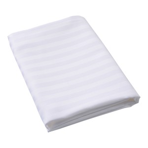 SATIN STRIPE WHITE TOP SHEET - 10mm Stripe