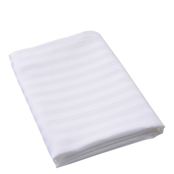 SATIN STRIPE WHITE TOP SHEET - 10mm Stripe