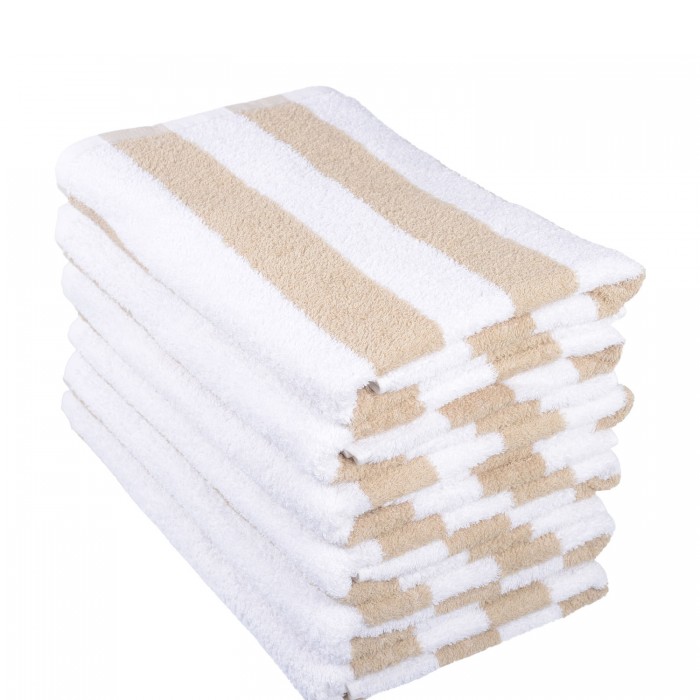 Towel - Pool Towel 70x150cm  Beige Stripe