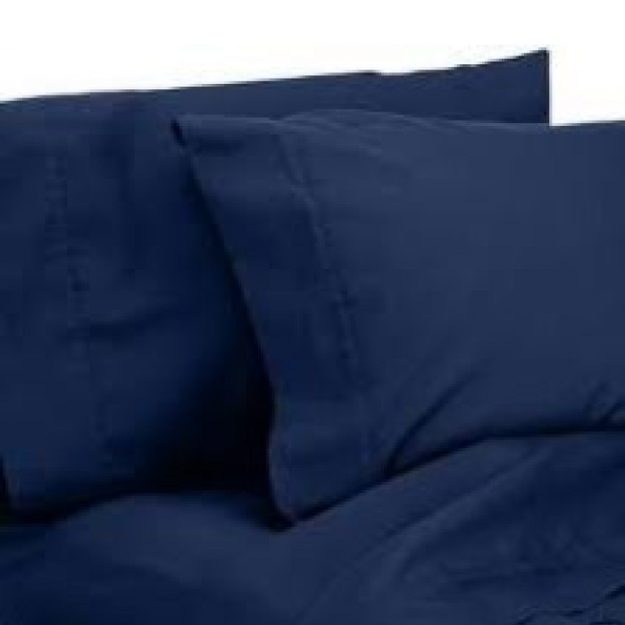Single Fitted 50 / 50 Poly Cotton Sheet - Navy